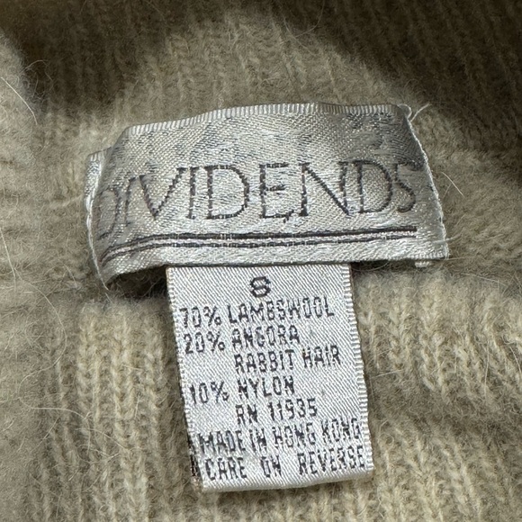Vintage Dividends Lambswool Angora Blend Argyle Turtleneck Sweater S Funnel Neck - Picture 6 of 6